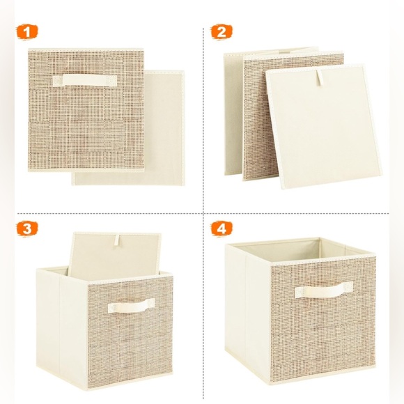 6 Pack Foldable Fabric Storage Cubes with Handle - Picture 6 of 6